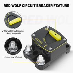 RED WOLF BS6060 60A copper screw detail underscores durable electrical connections.