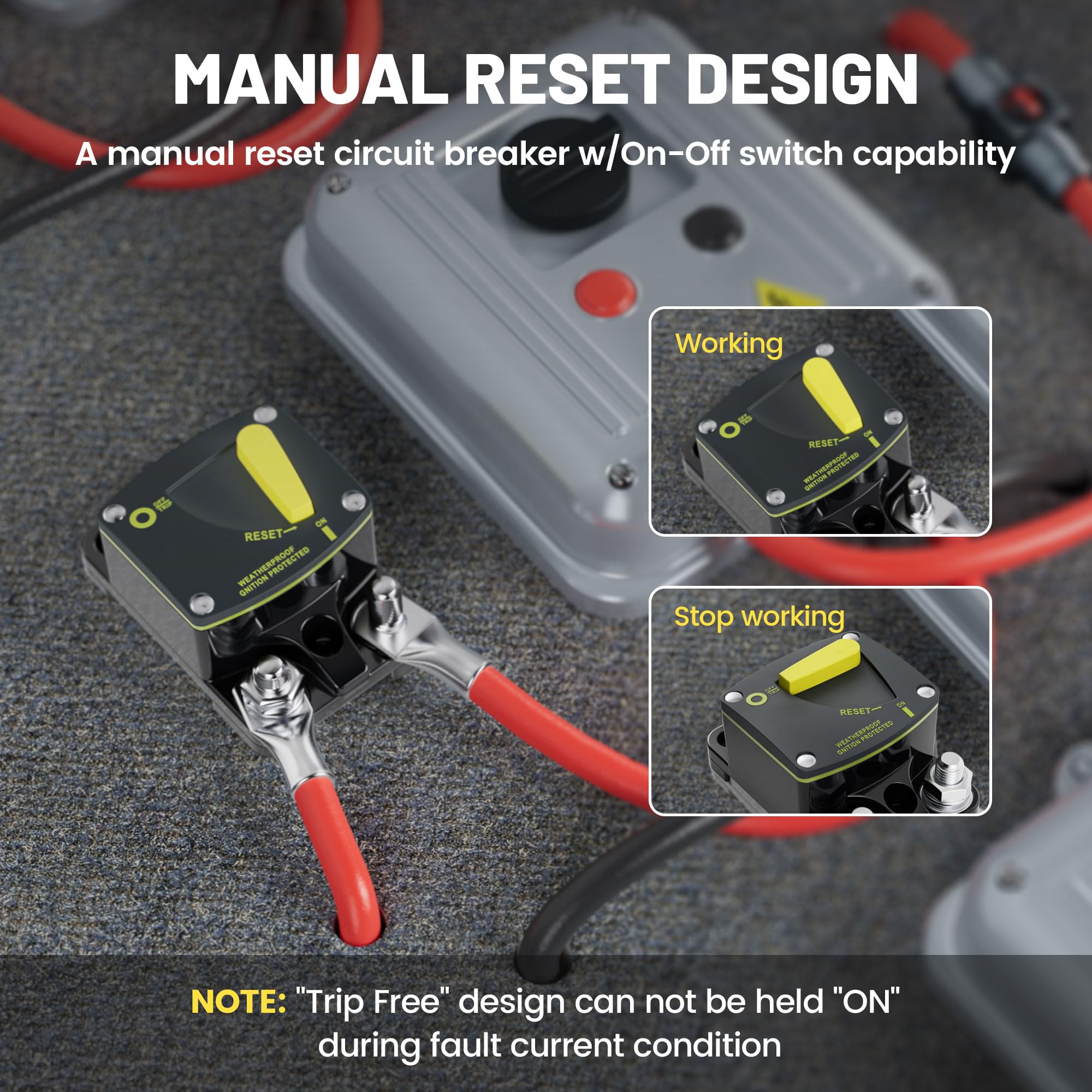 RED WOLF BS6060 60A panel-mount installation is easy for boats and RVs.