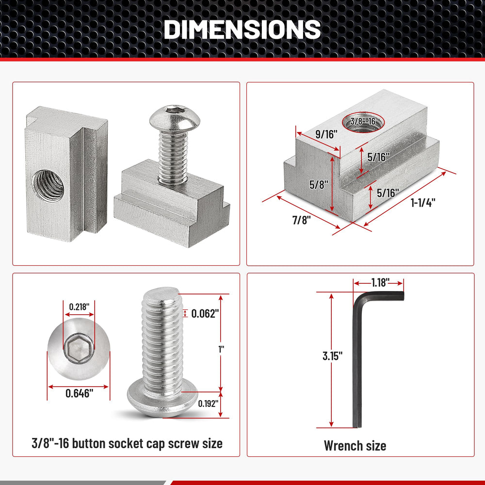 RED WOLF button head screw 3/8-16 provides strong, corrosion-resistant fastening.