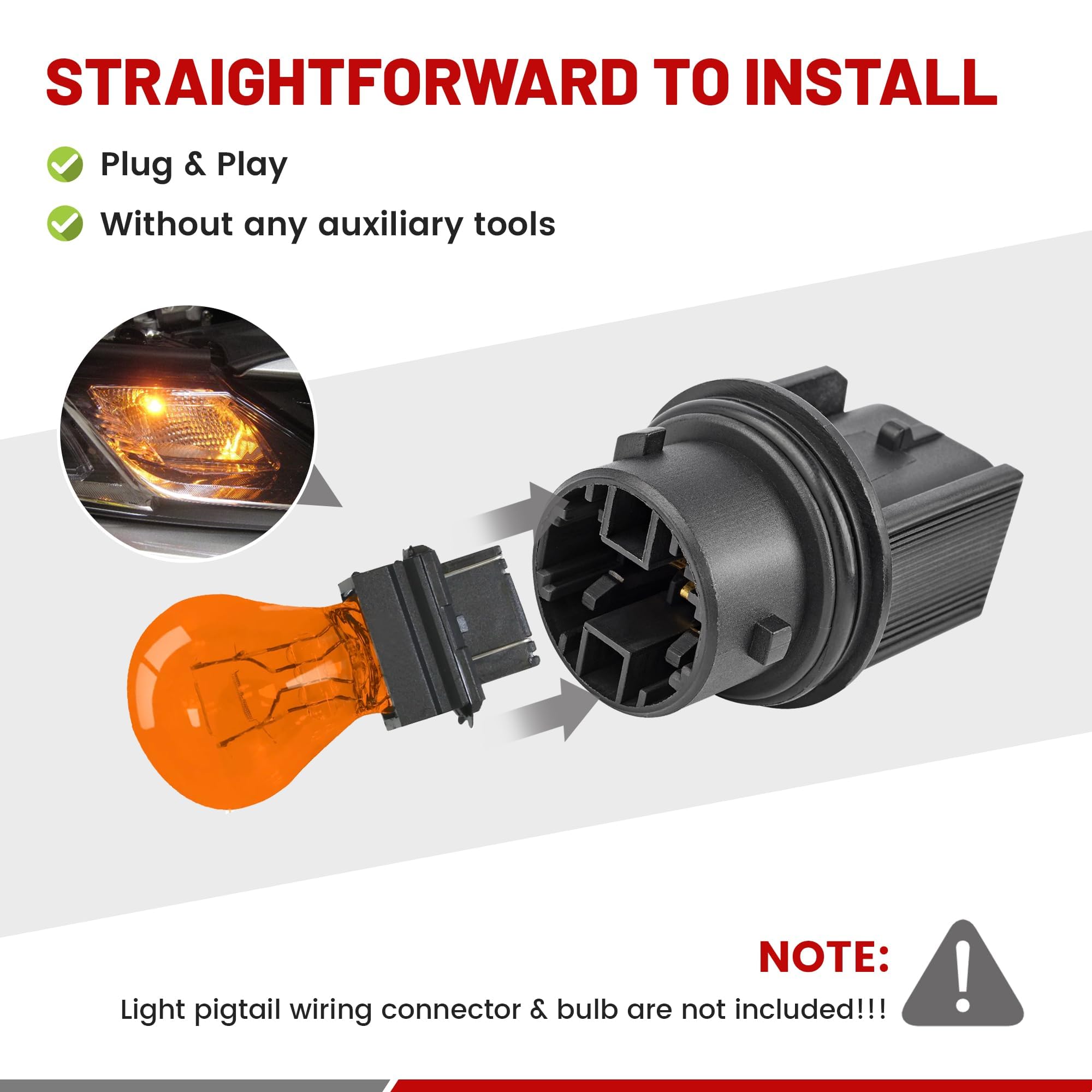 RED WOLF HAL 3157NA/4157NA compatibility improves front signal reliability.