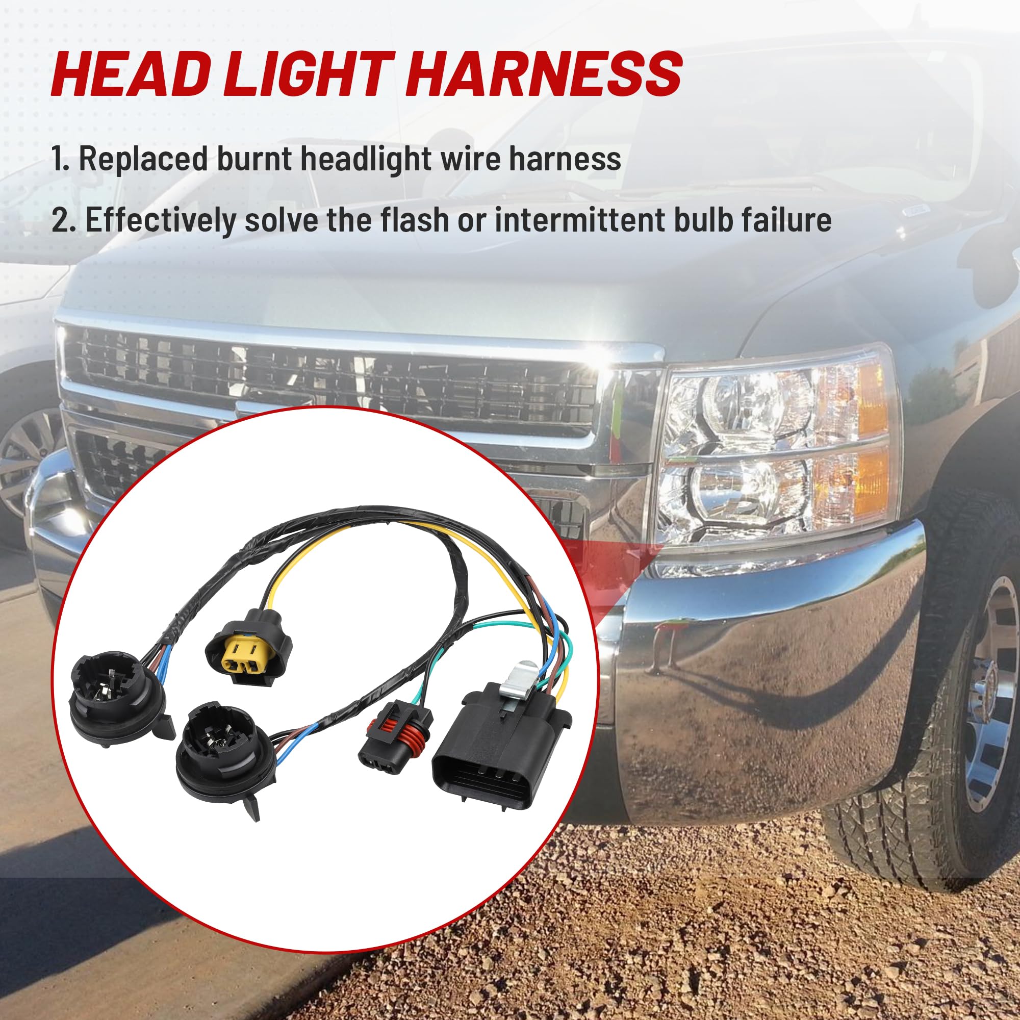 Red Wolf headlight plug retrofit adapter enabling simple replacement.