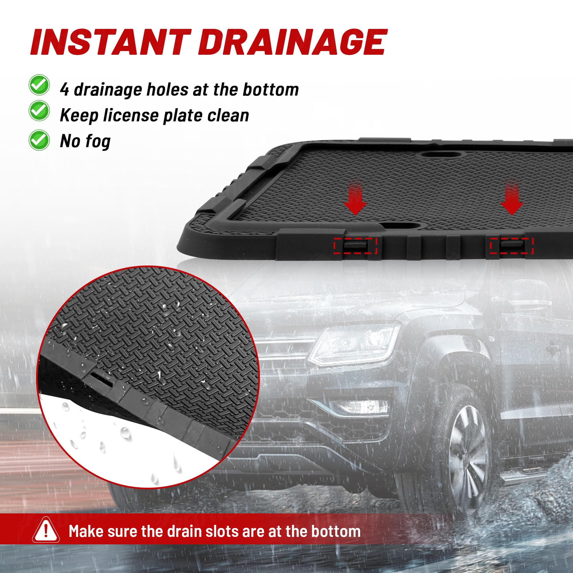 RED WOLF frame features drainage holes to prevent water and rust buildup.