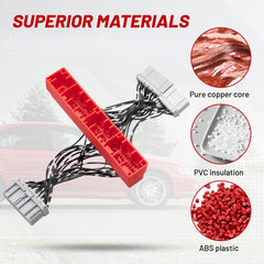 Red Wolf OBD2B to OBD1 jumper harness ABS housing durability under harsh conditions