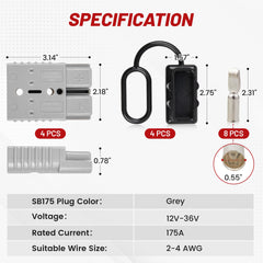 RED WOLF polarized locking plug prevents incorrect connections in outdoor power setups.