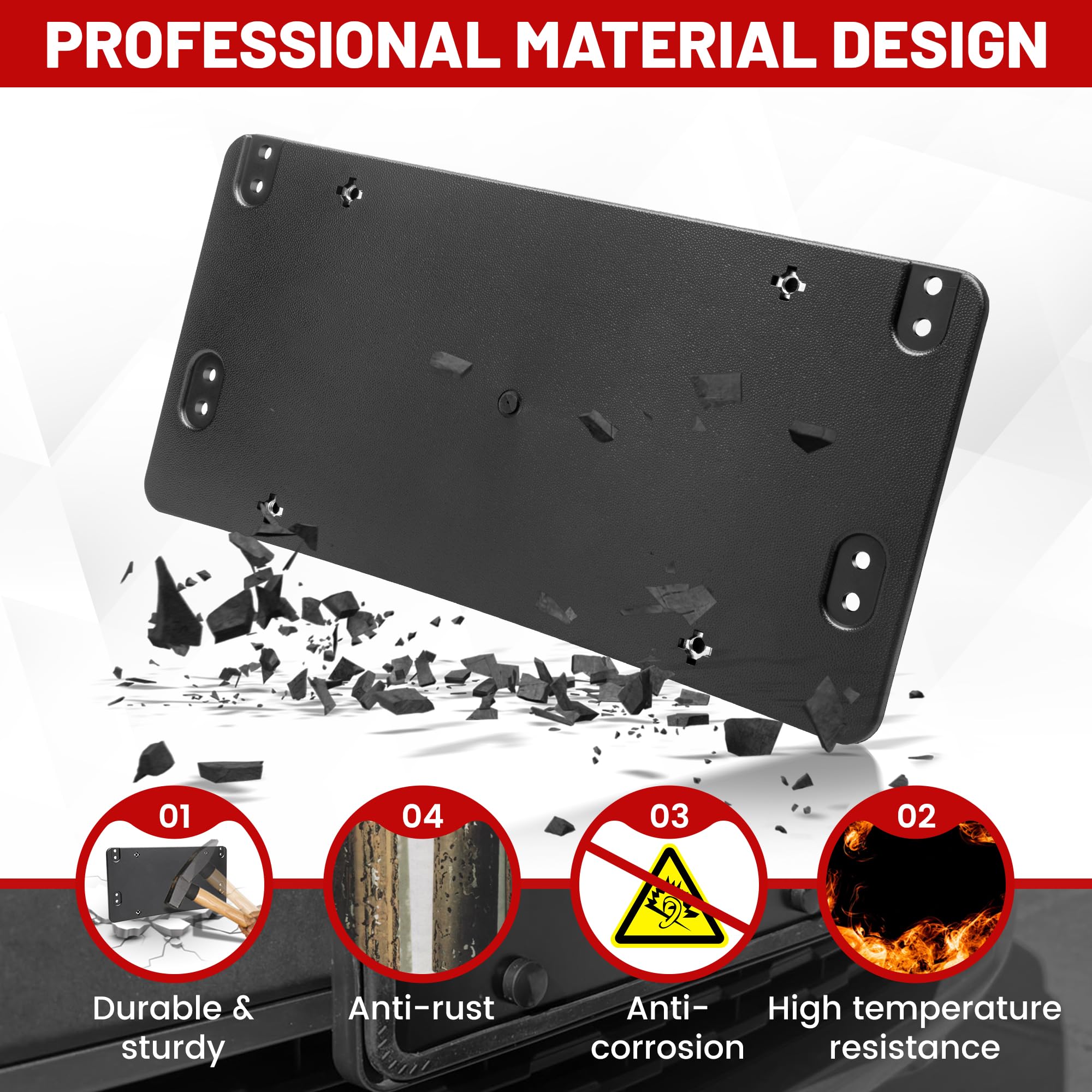 Red Wolf rear license bracket fits a 6x12 inch plate legally
