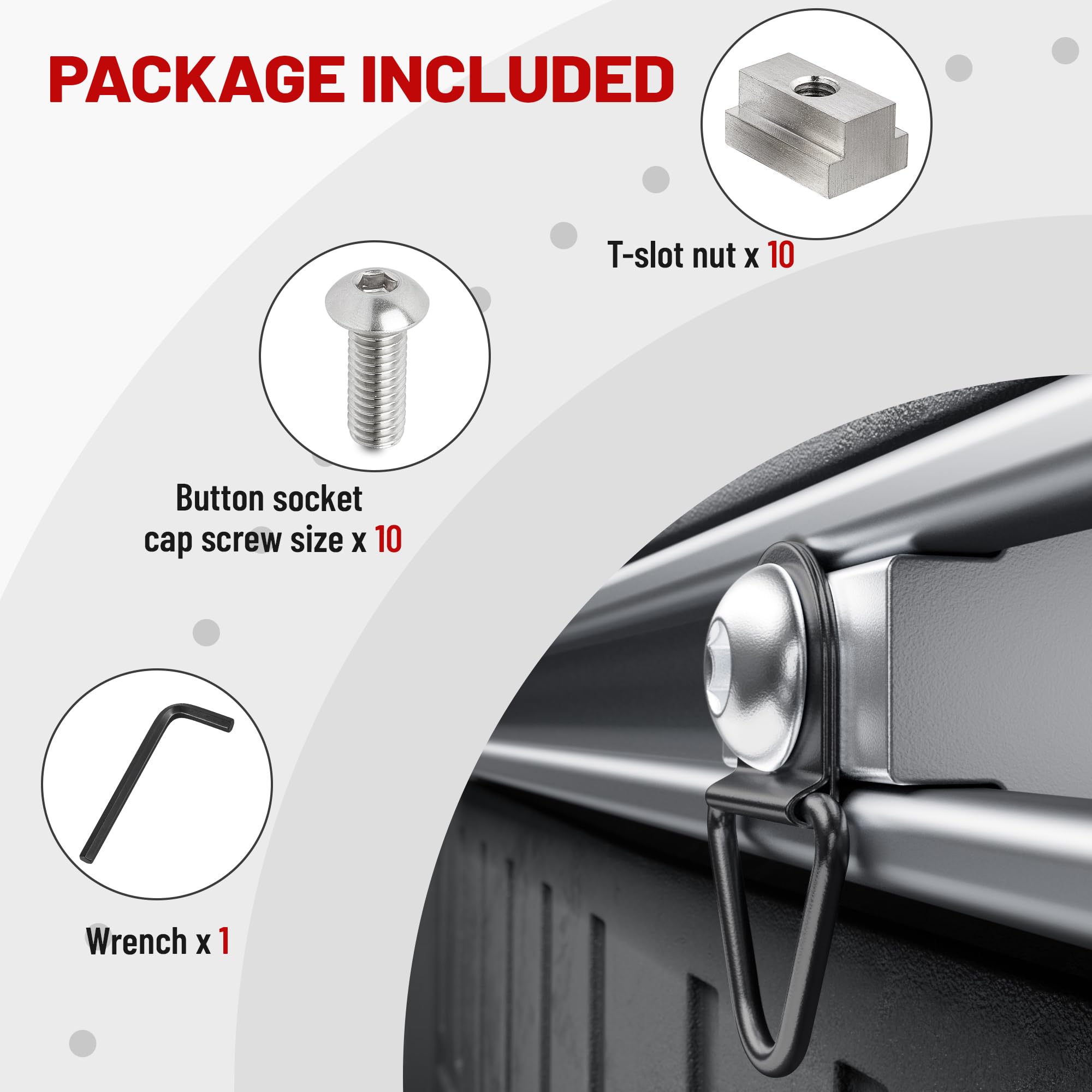 RED WOLF side-storage option adds organized cargo space.