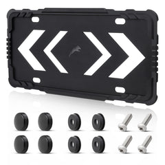 Red Wolf silicone license frame with unobstructed design for universal fit