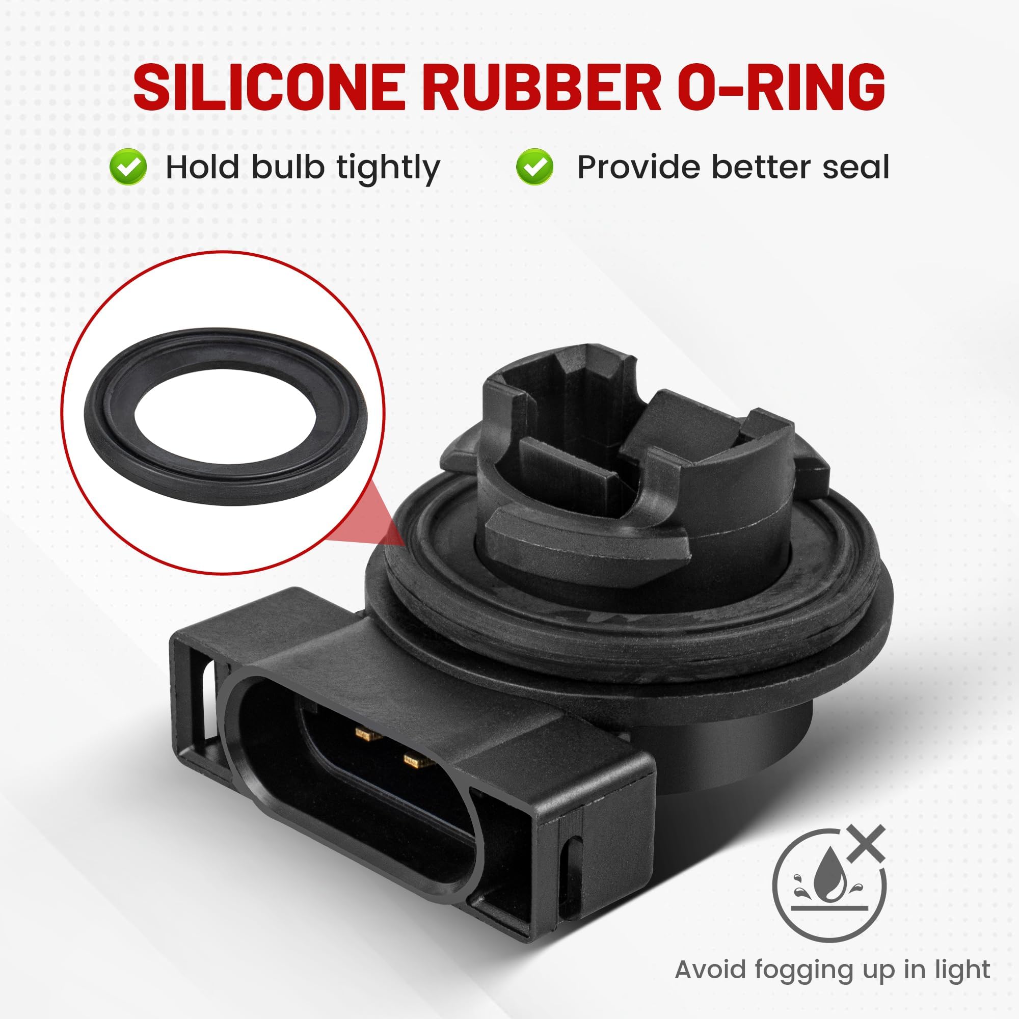 Red Wolf silicone O-ring seal keeps moisture out and bulbs dry.