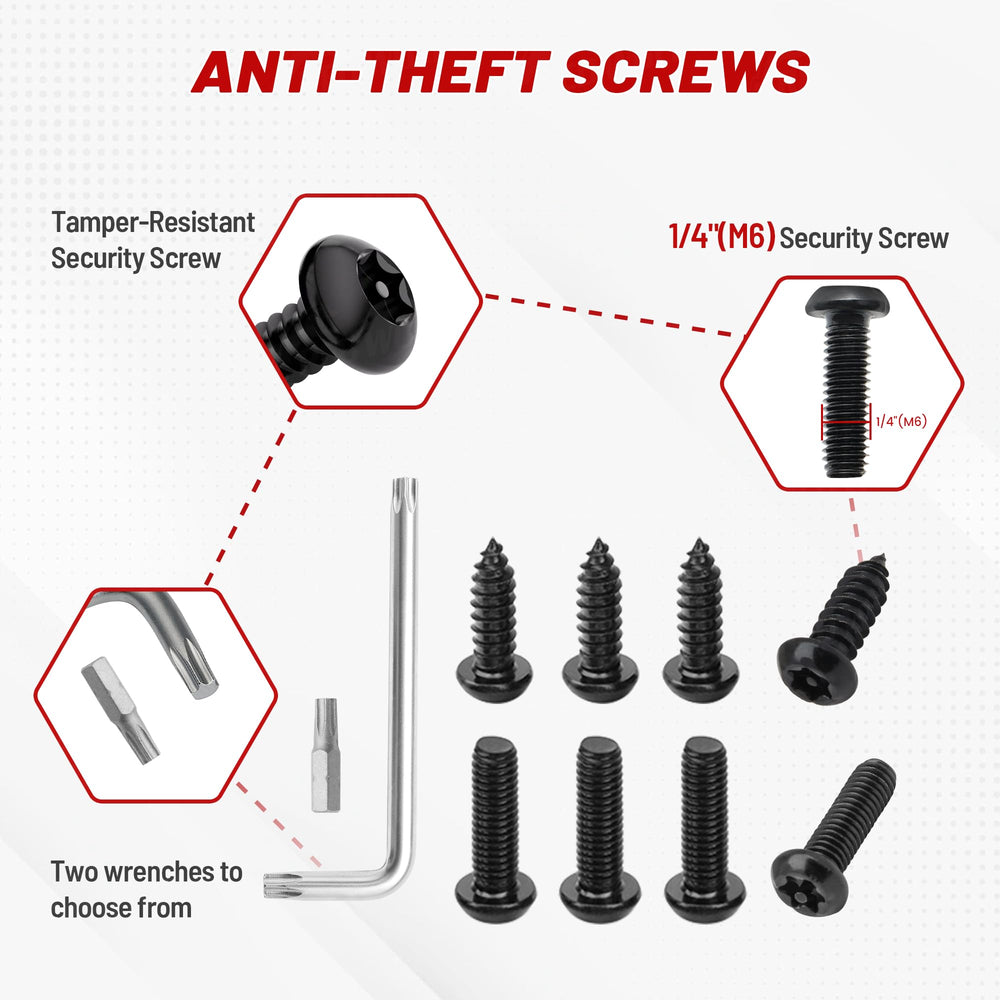 RED WOLF stainless steel screws resist rust for long-lasting security.