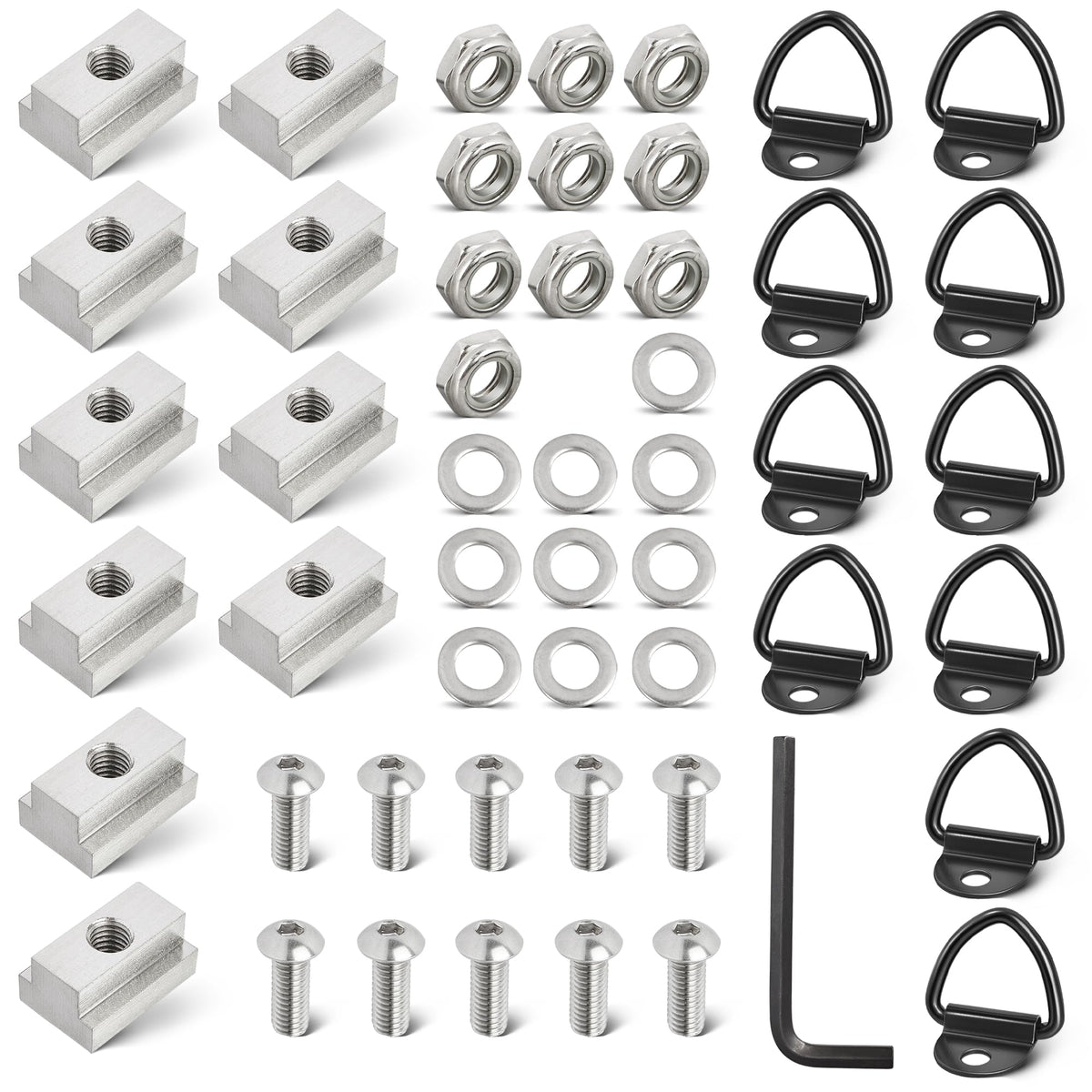 RED WOLF T-slot nut 10-pack for secure bed rail mounting