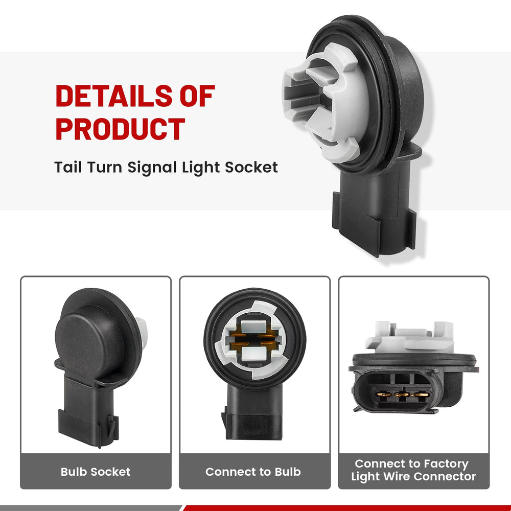Red Wolf Ram 2500/3500 tail socket with snug fit for bright signals