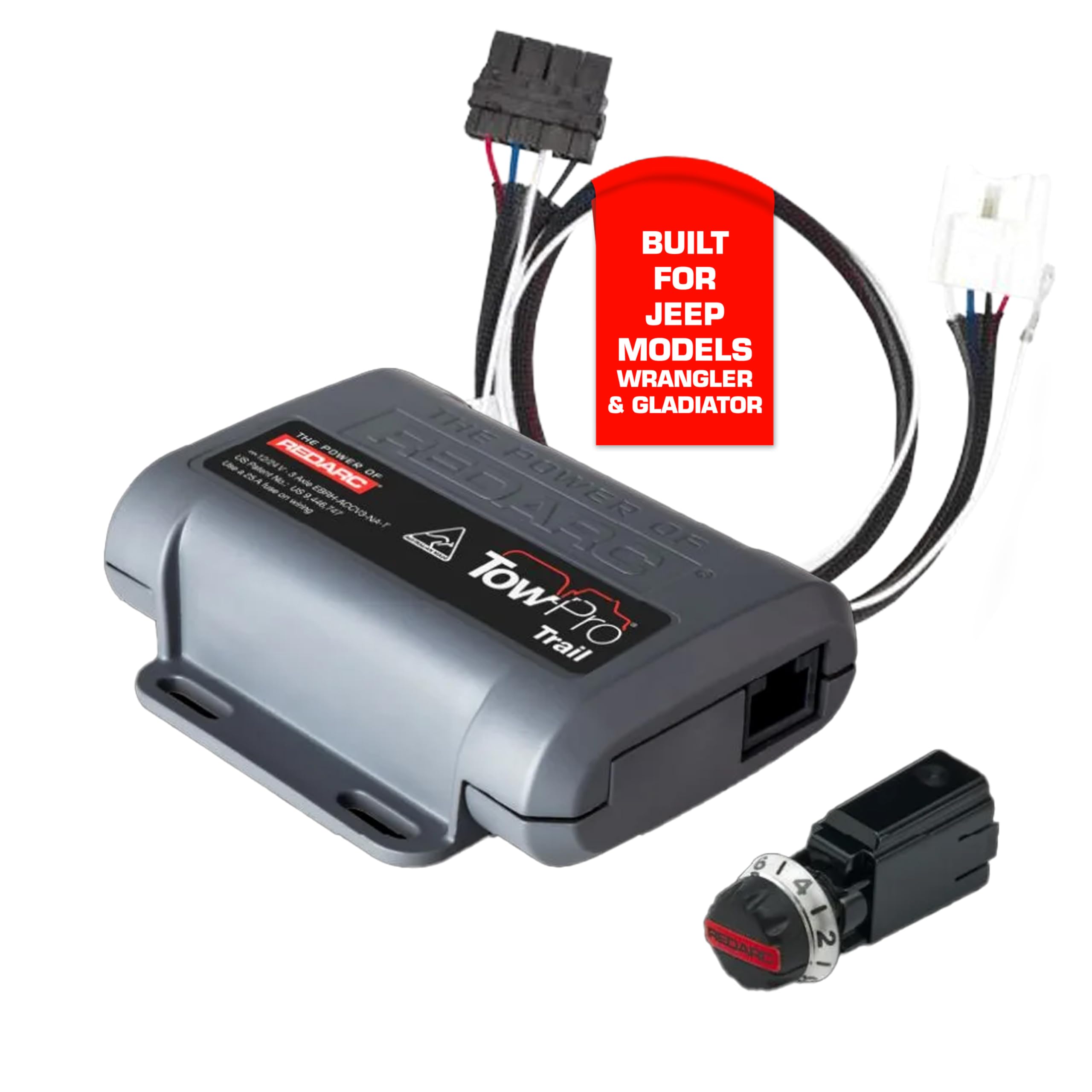 REDARC Tow-Pro Trail Kit dash dial demonstrates compact integration in a Jeep.