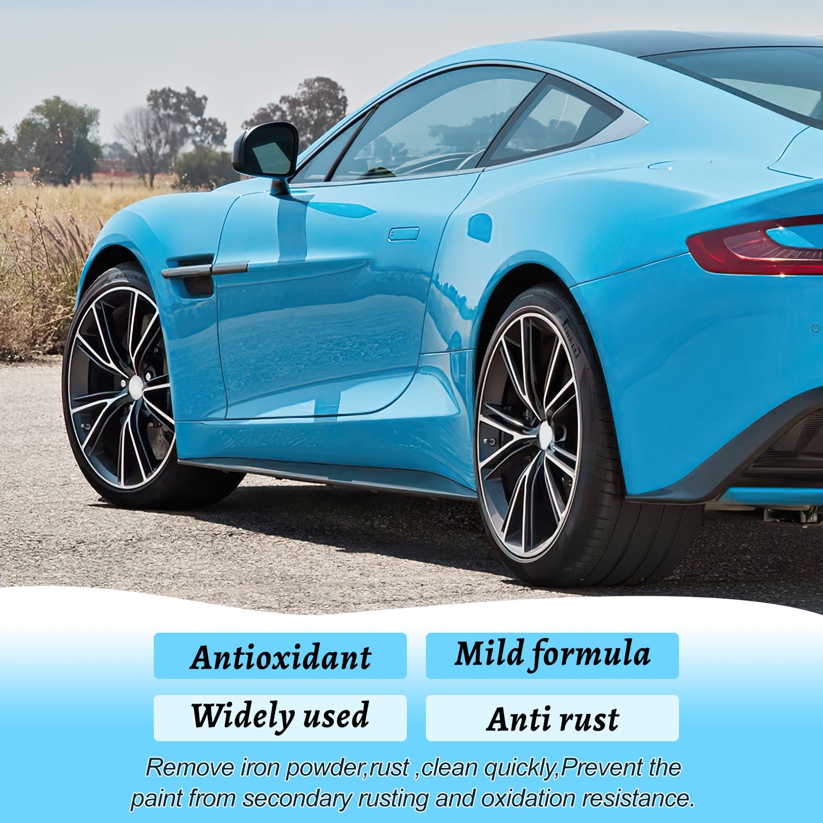 Rednow easy-use spray and wipe demonstrates simple rust removal process.