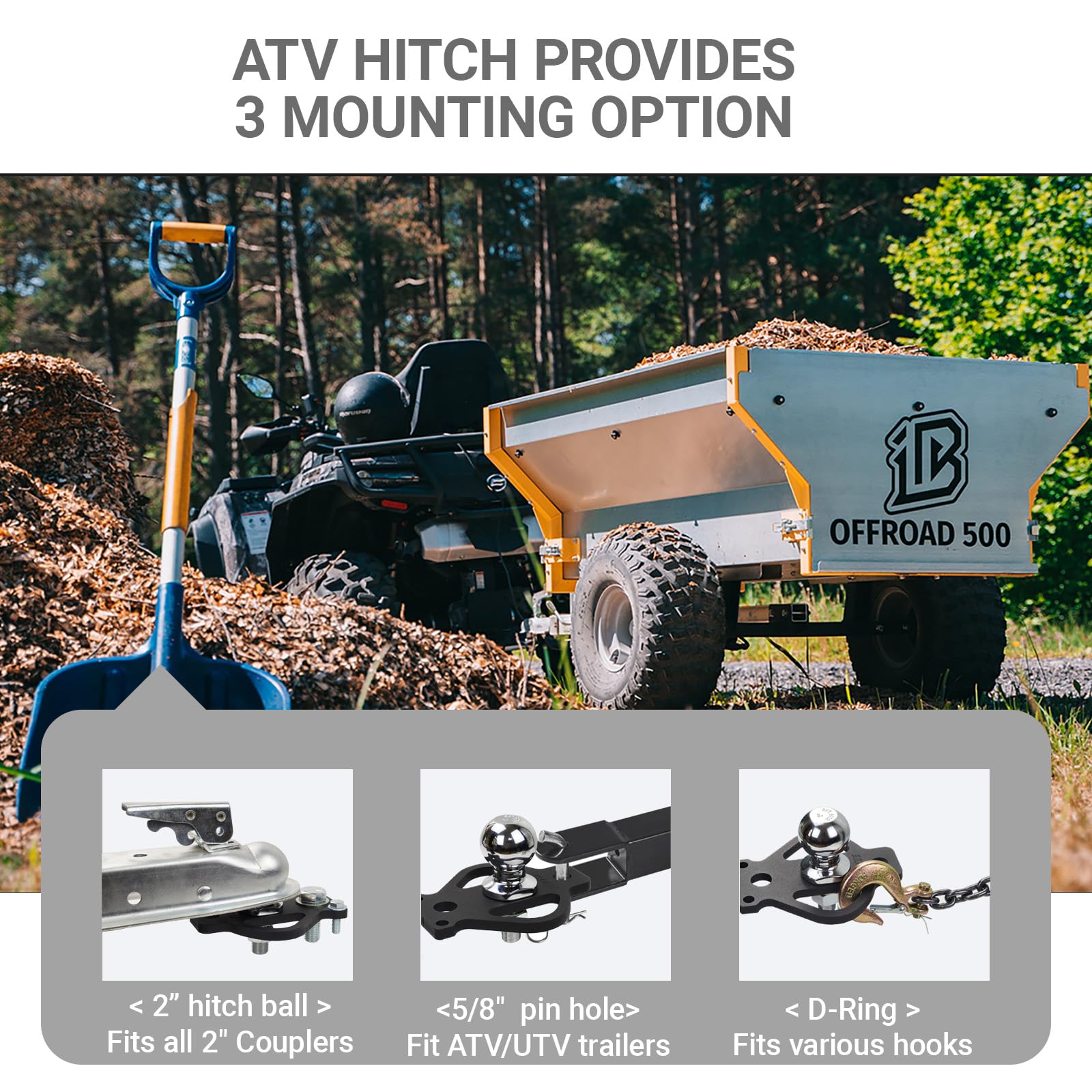 REDTEE ready-to-tow design for yard trailers and strap towing applications.