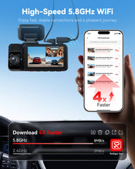 REDTIGER dash cam installed on windshield demonstrating easy in-car setup
