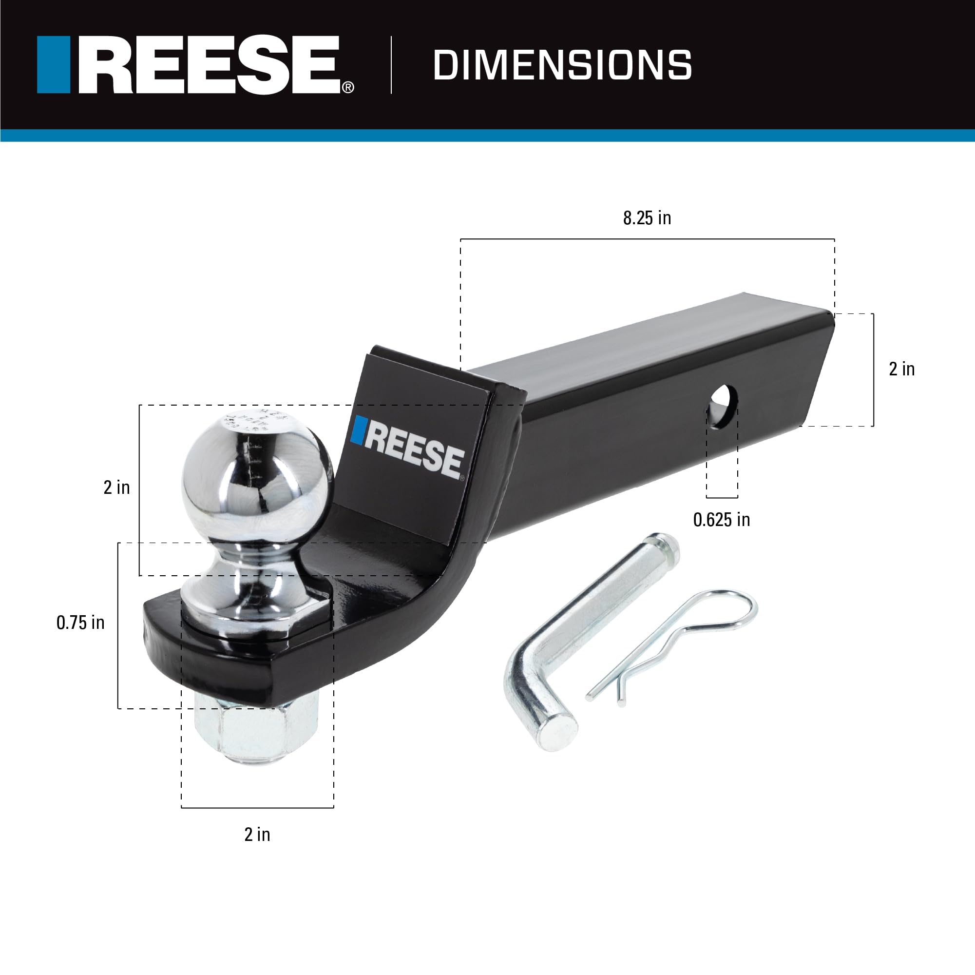 Reese ball mount with 2in drop enables level towing