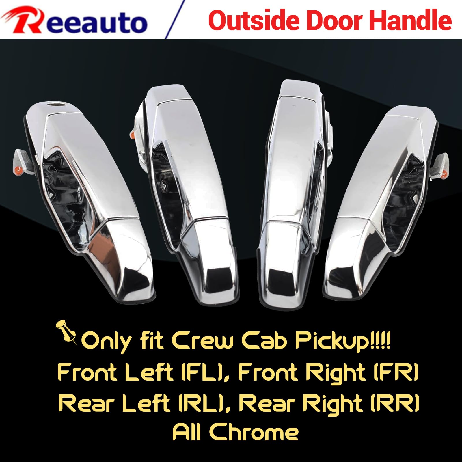 Reeauto front right door handle chrome finish, precise GM SUV fit.