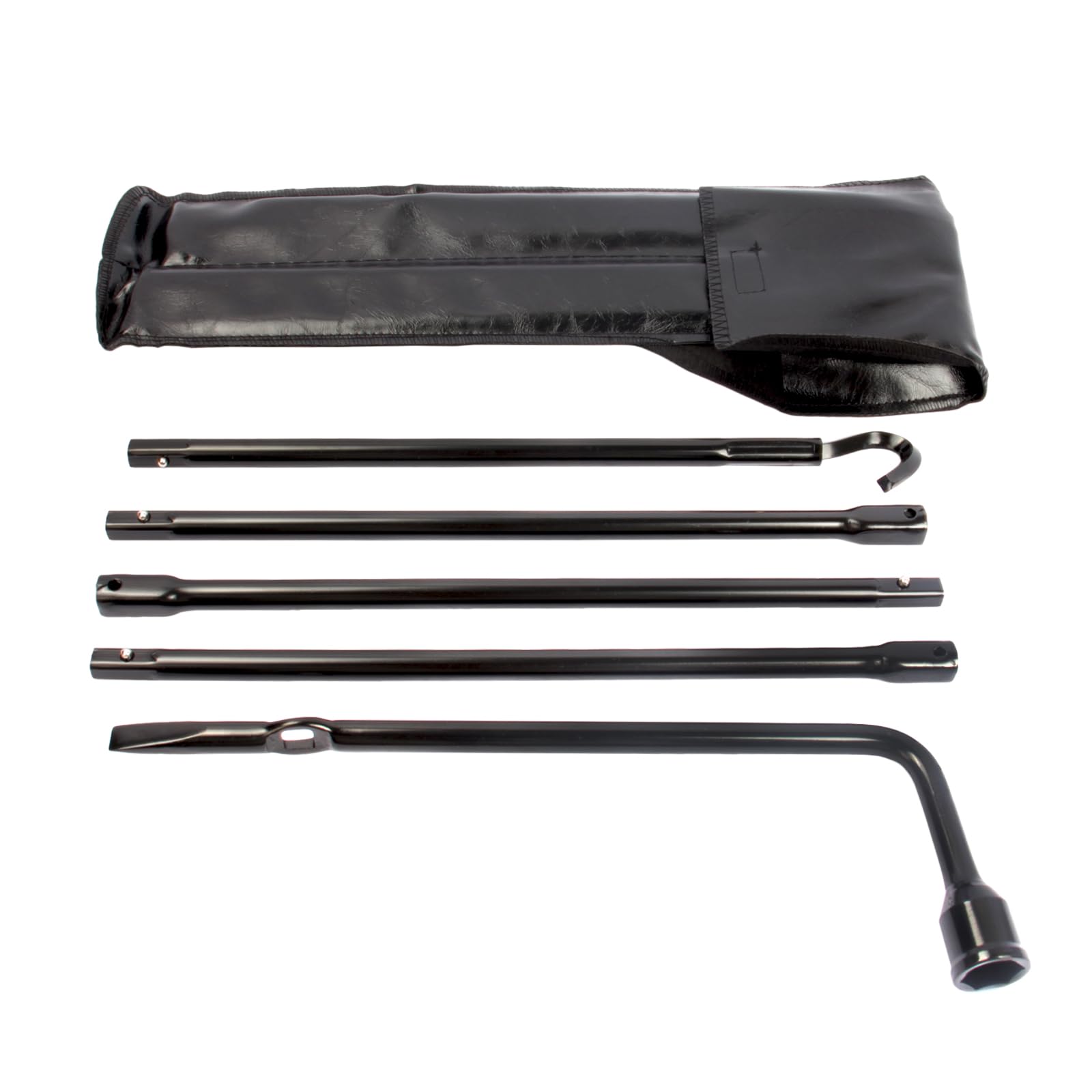 Reeauto spare tire tool kit in carrying case for roadside readiness.