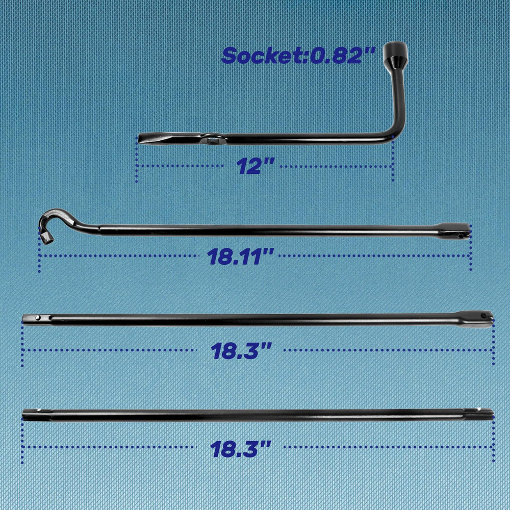 Extension segments provide flexible reach during tire changes.