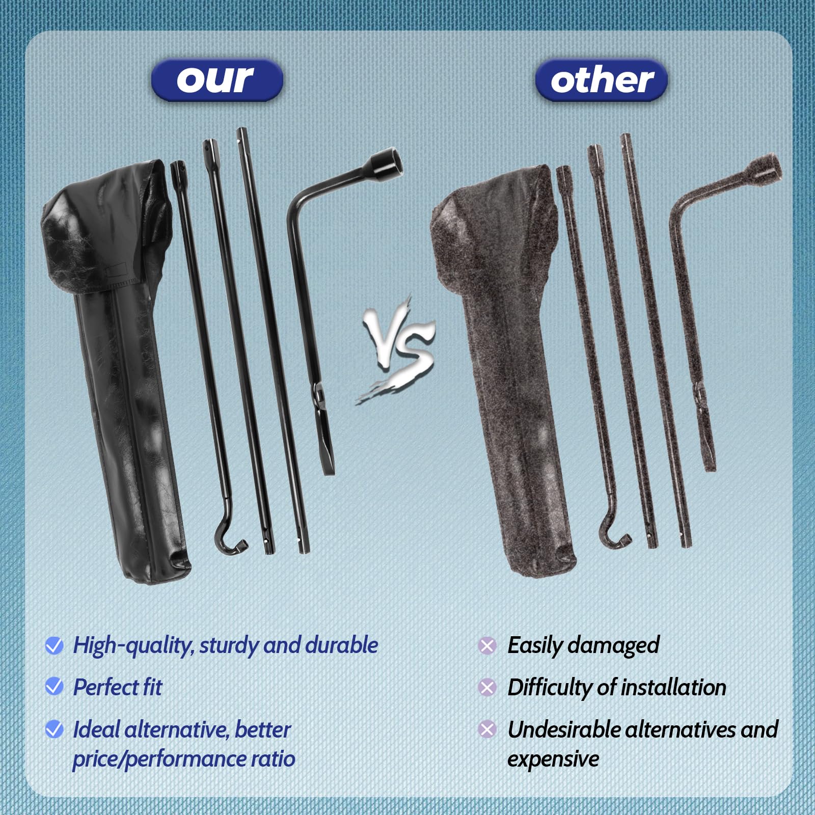 Hook segment assists handling the spare tire during replacement.