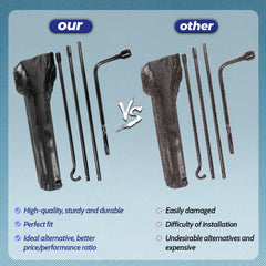 Hook segment assists handling the spare tire during replacement.