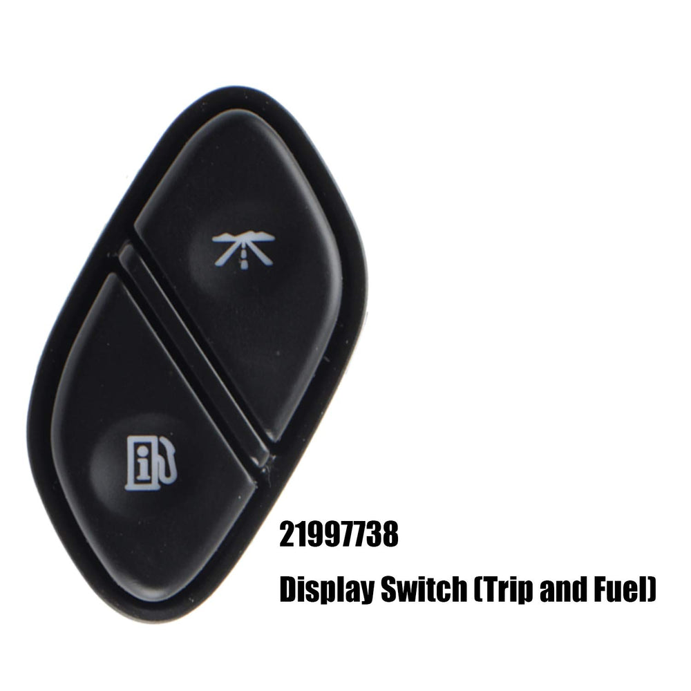 Reeoutdoor fuel-trip-info button close-up to monitor drive data at a glance.