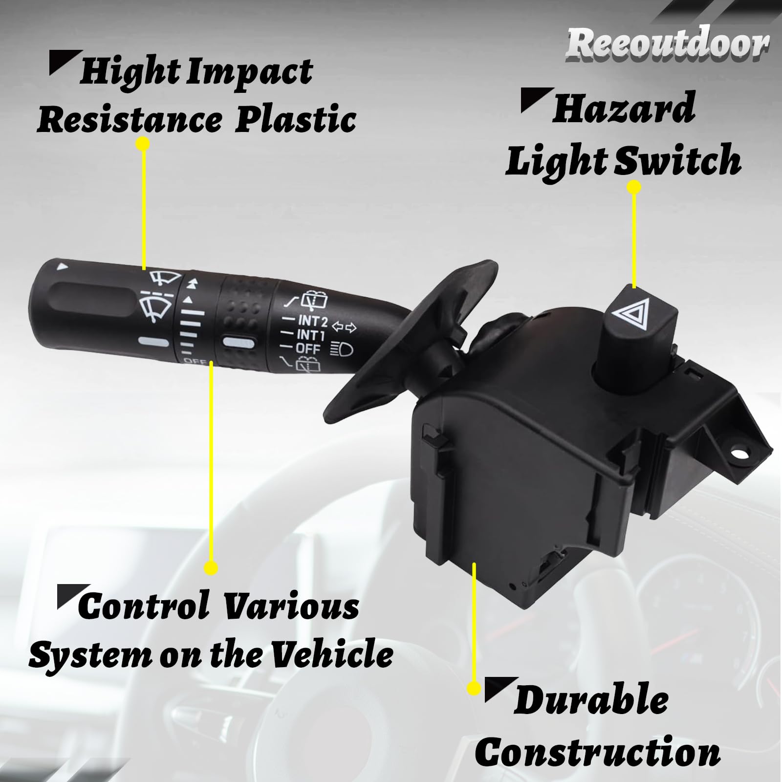 Reeoutdoor switch highlights hazard and turn signal functions in one unit
