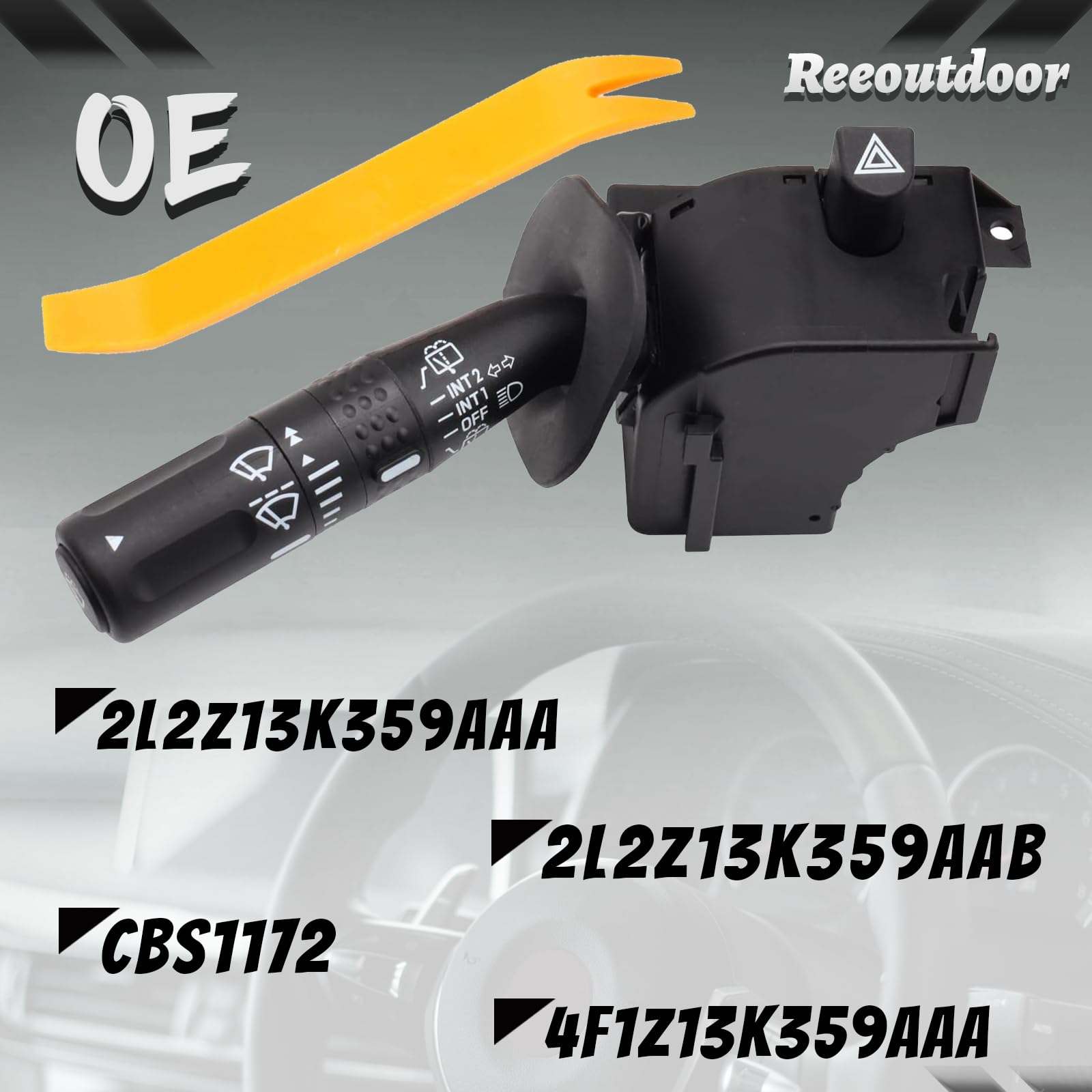 Reeoutdoor switch controls wiper and headlights for easy operation