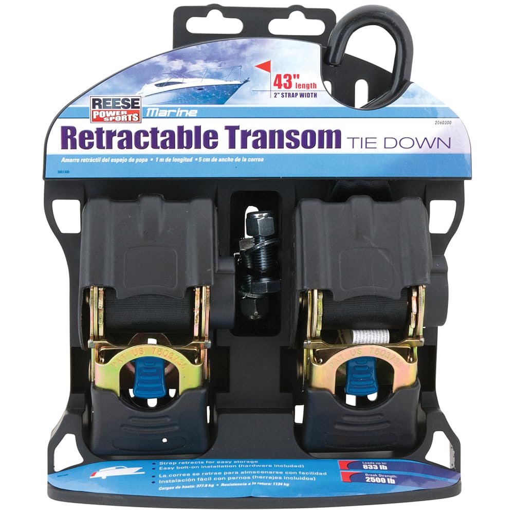 Reese Powersports 2-pack transom tie-downs neatly organized for easy storage.