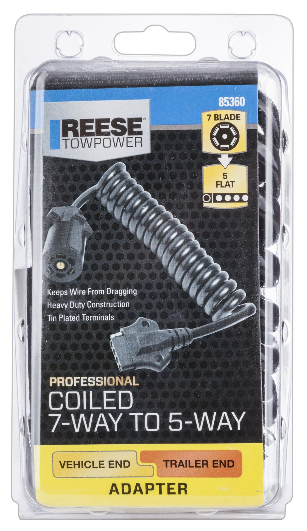 Reese Towpower 85360 with 6 ft coiled cable enabling flexible towing reach