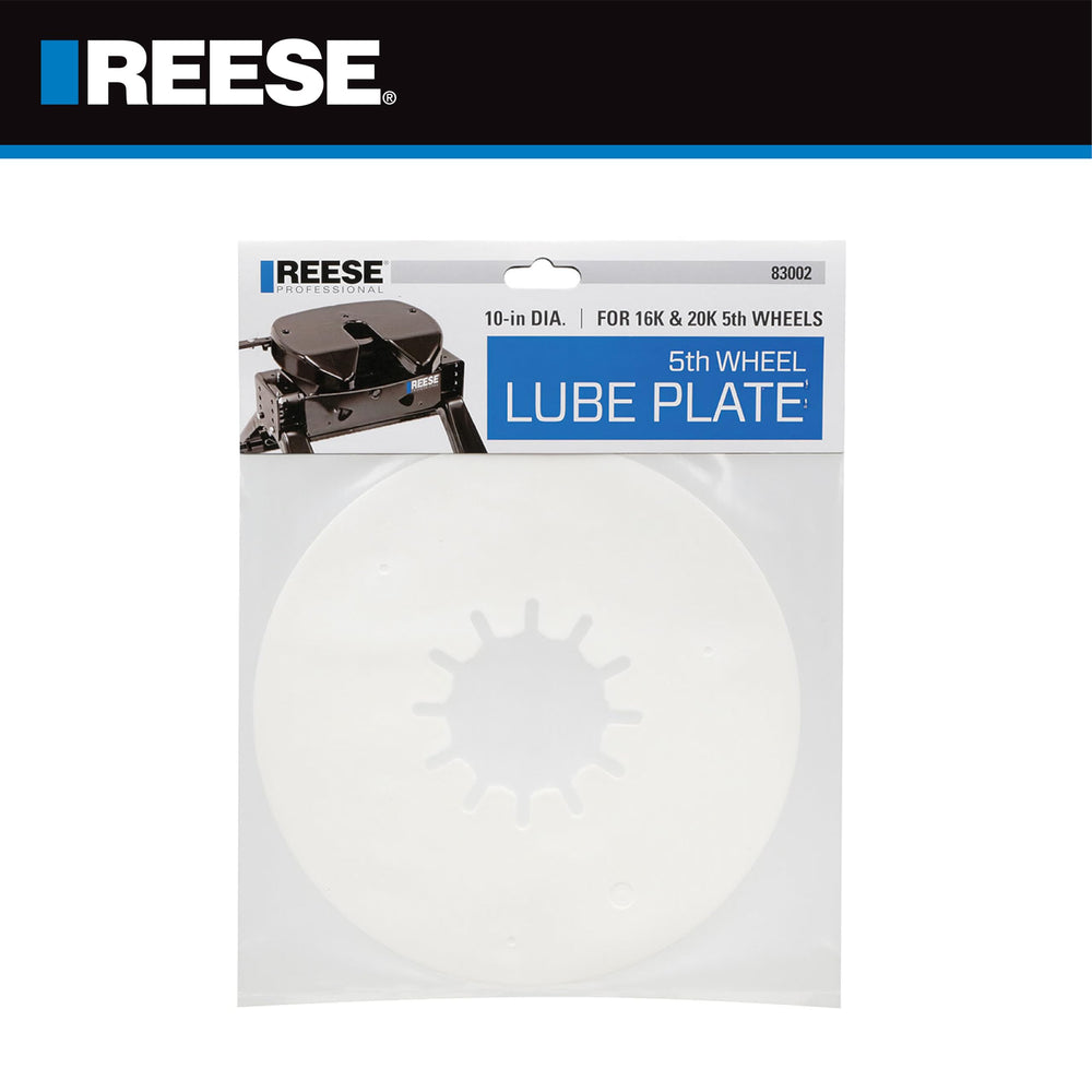 REESE Towpower lube plate showing nylon core and white polyethylene finish