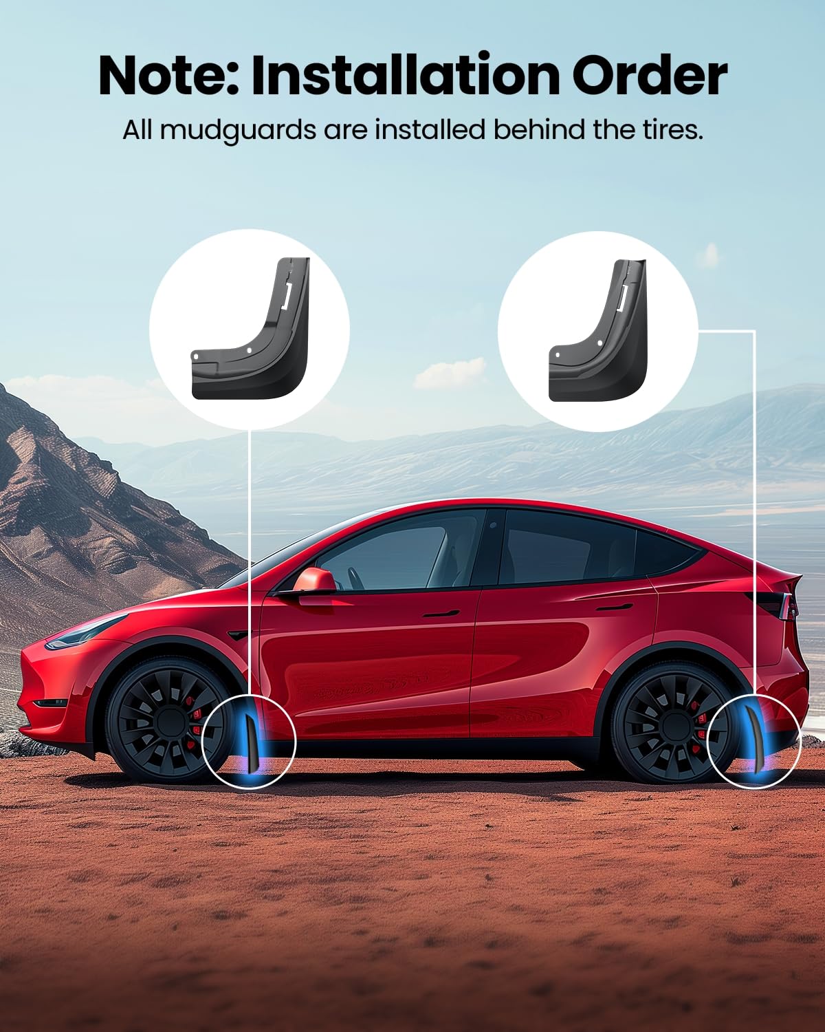 REEVAA all-weather guard image highlights year-round protection for your Tesla.