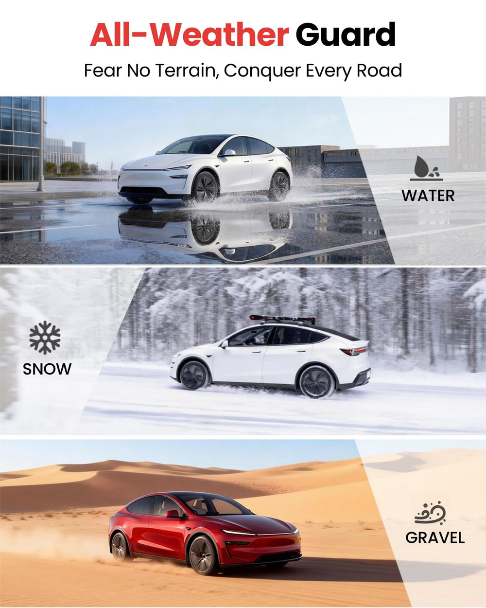 All-weather protection during rain and snow with REEVAA mud flaps.