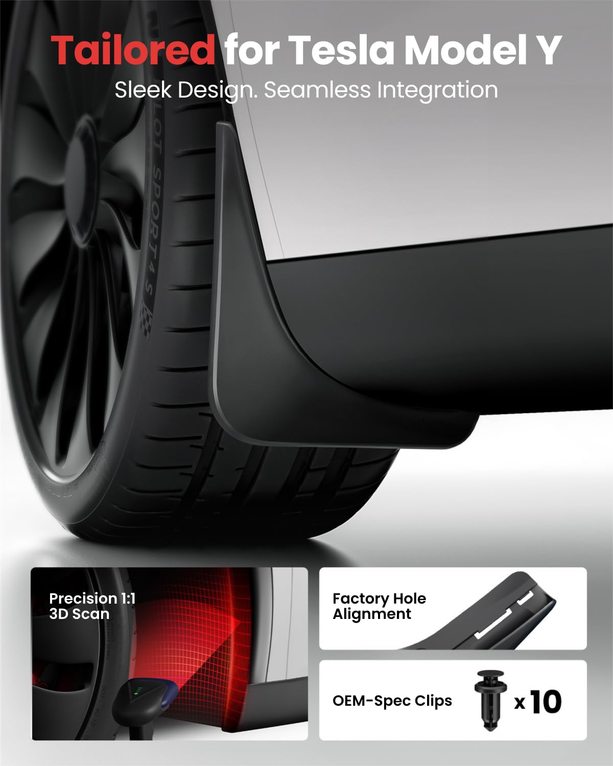 Close-up of REEVAA durable TPE/PP materials for Model Y Juniper.