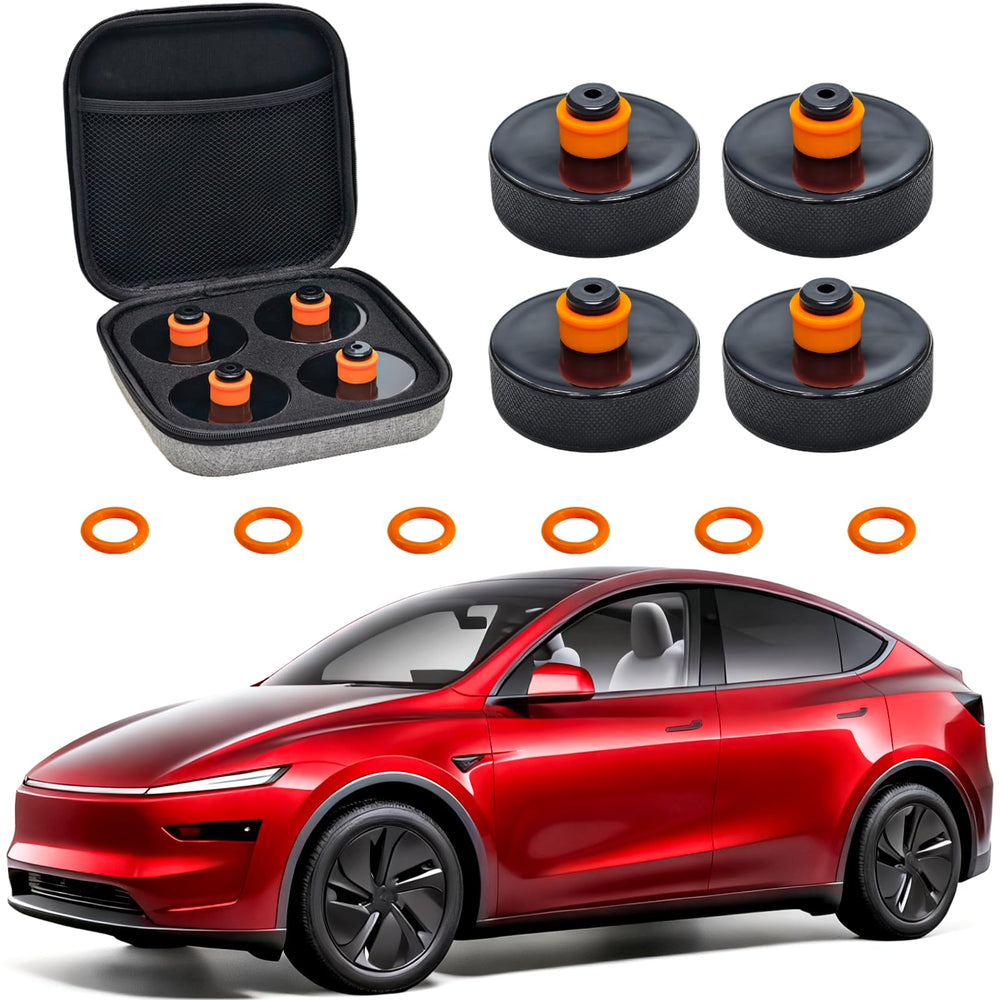 REEVAA Tesla jack pad top view for Model Y showing stable lifting and protection