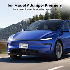 REEVAA frame demonstrates twist-to-lock installation for quick, secure mounting on Model Y Juniper.