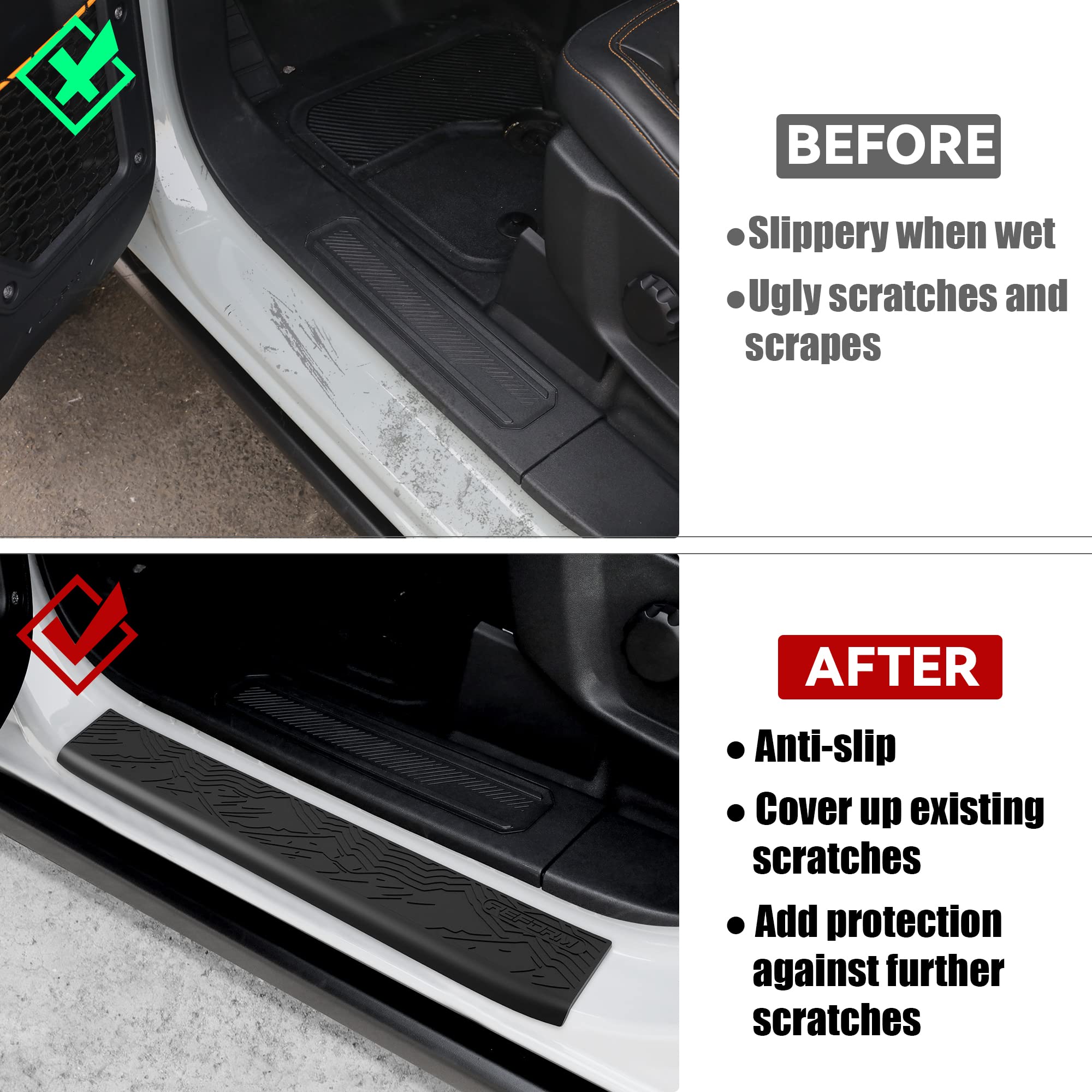 REFORM DESIGN Ford Bronco door sill guard front right protects edges and reduces wear
