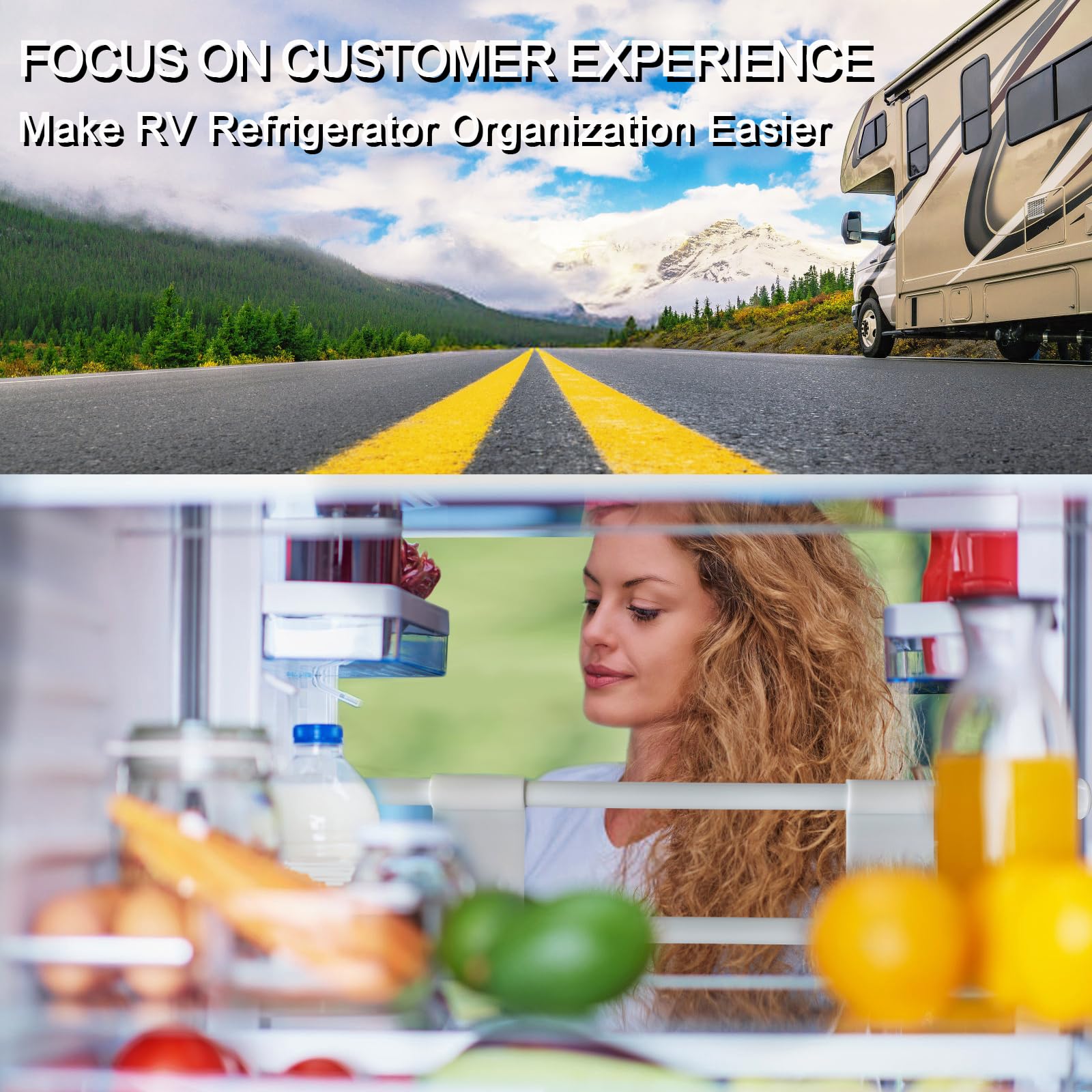 Reggory RV fridge bar extended to fit 15.8 to 27.6 inches.