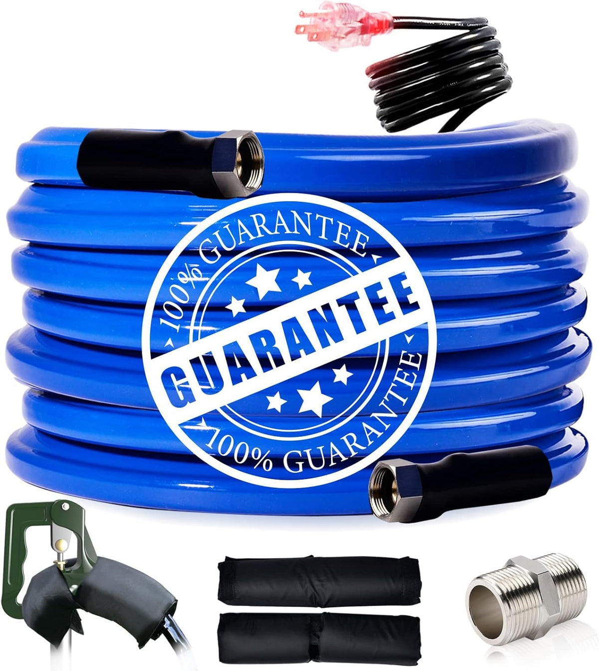 REHOSEUP 100ft heated water hose in action keeps RV water flowing in cold weather