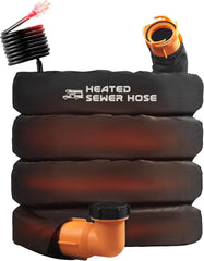 REHOSEUP 20ft heated sewer hose with sleeve keeps lines flexible in cold weather.