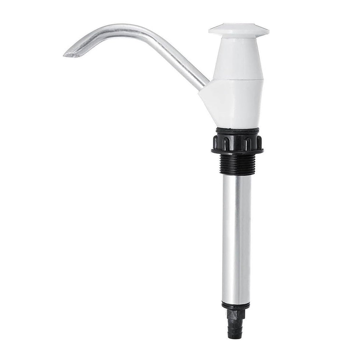 Reicyfang caravan sink hand pump close-up highlights rugged metal build for RV life.