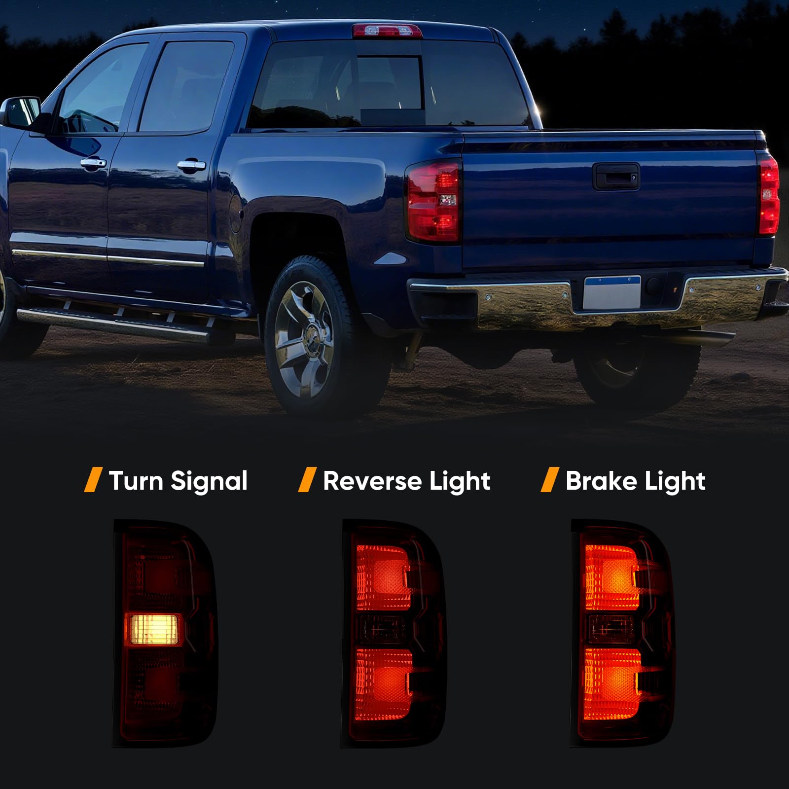 Reilauto fitment guide tail light for Silverado compatibility
