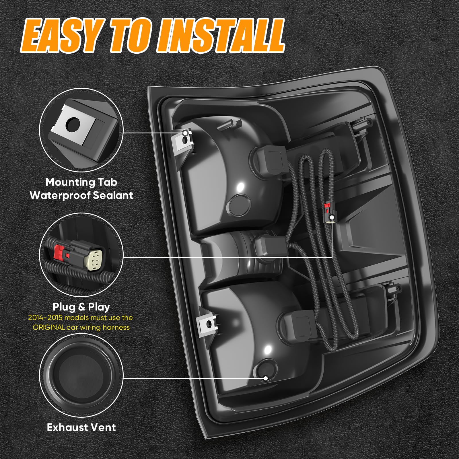 Reilauto tail light with wiring harness included for a seamless fit
