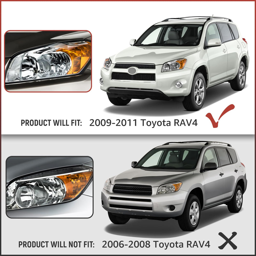 Reinko headlight assembly pair front, OEM-like fit for seamless installation.