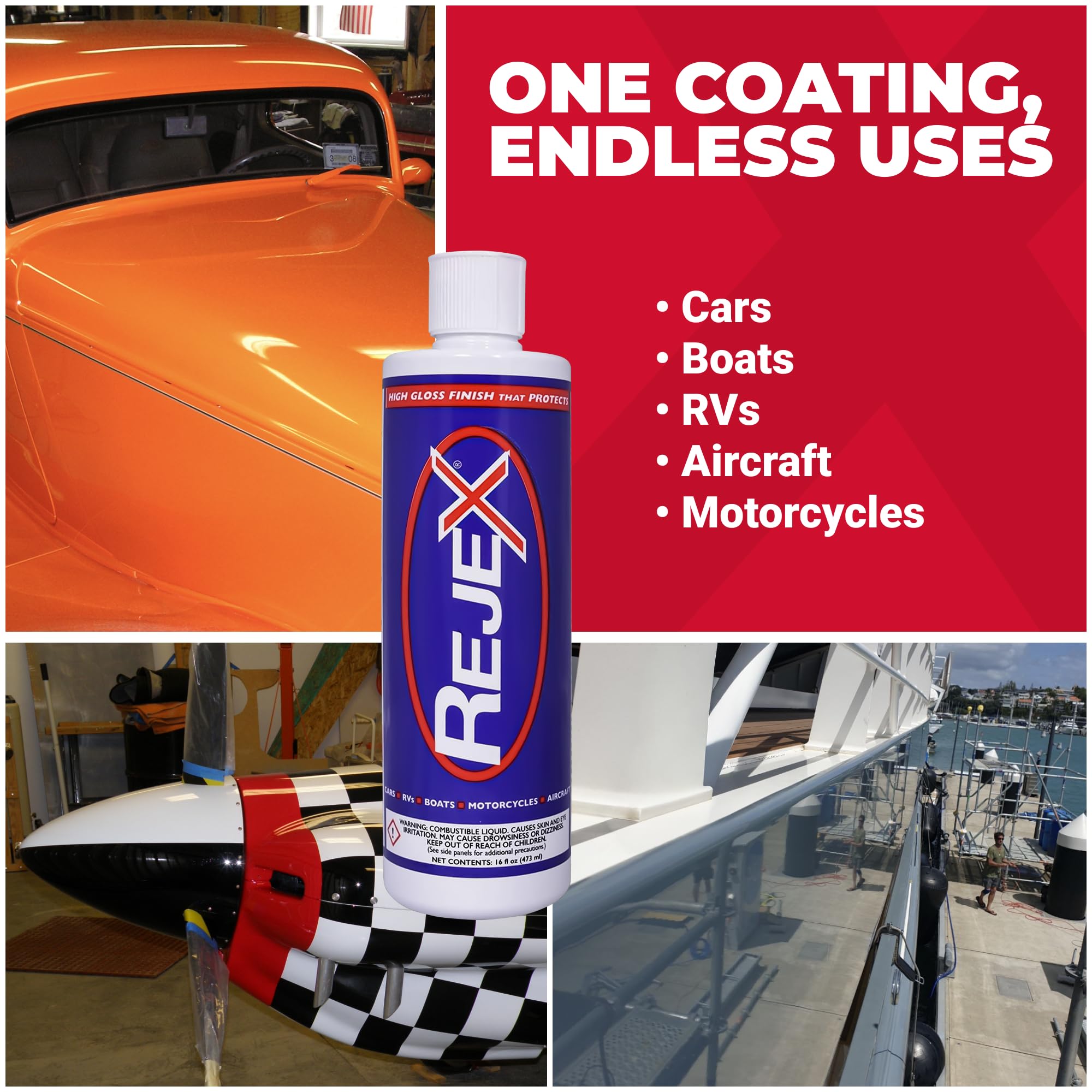 RejeX headlights wheels protection illustrates grime resistance and easy maintenance
