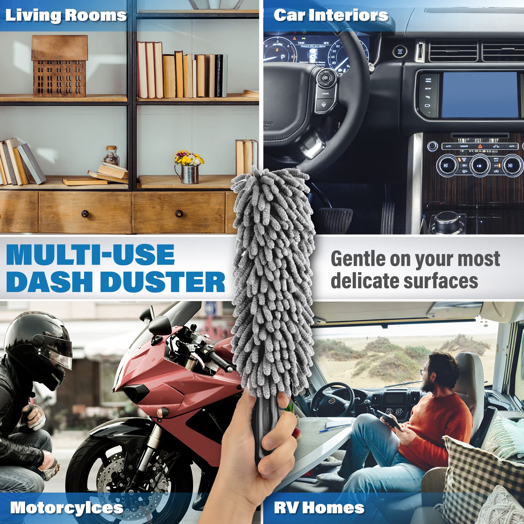 Relentless Drive compact 10-inch duster fits in a glovebox.