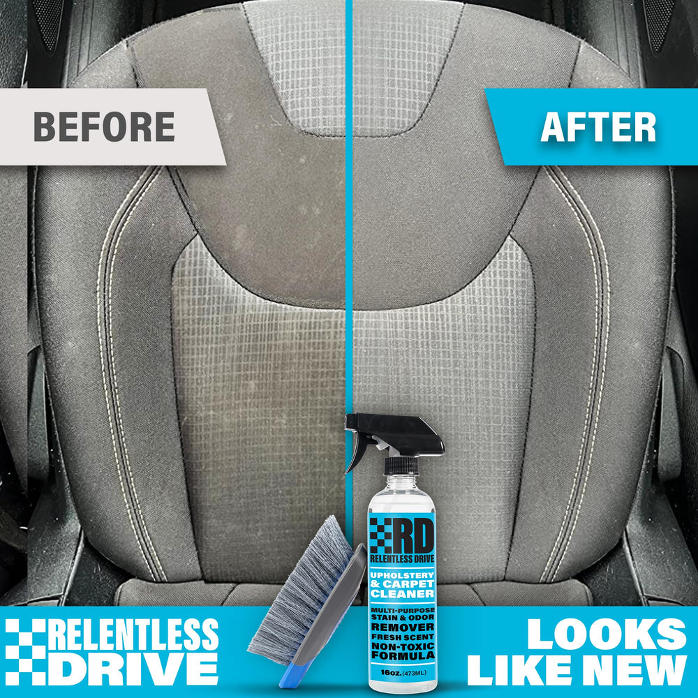 Relentless Drive interior brush in action agitates dirt for thorough fabric lift.