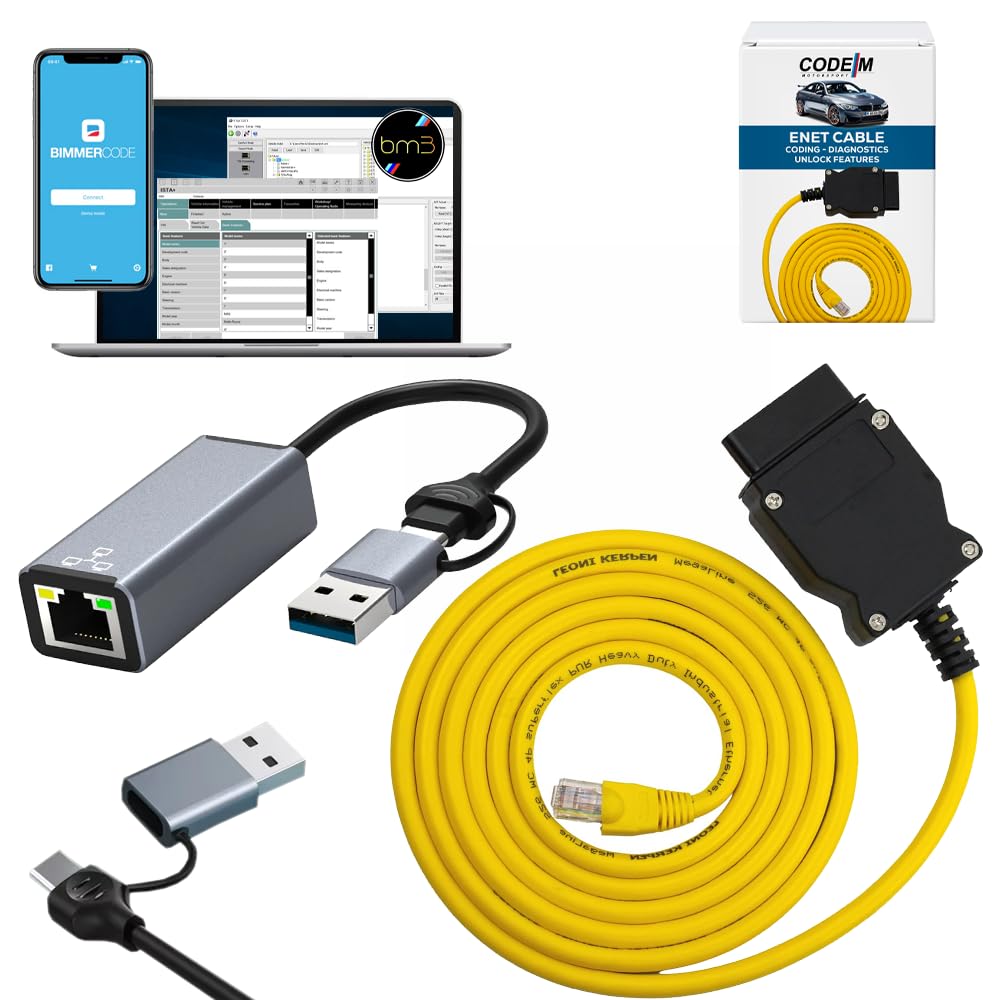 Reloot ENET cable for BMW connector enabling module programming and diagnostics