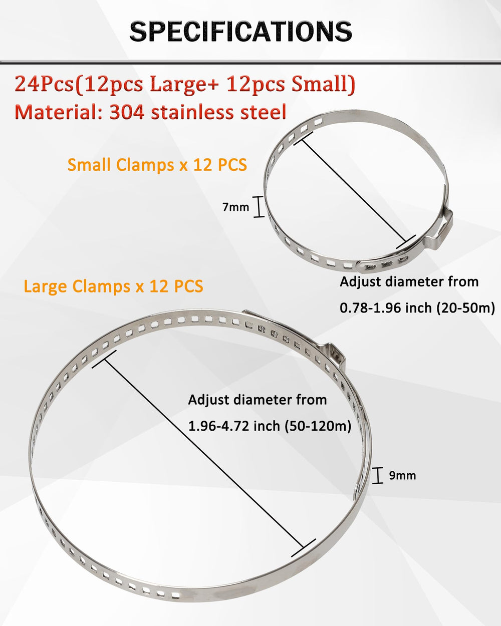 ReluxGo CV boot clamp kit stainless steel 304 construction ensures durability.