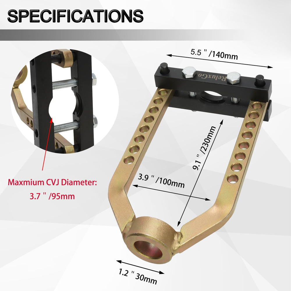 ReluxGo CV Joint Puller diameter adjustment in action for versatile shaft sizes.
